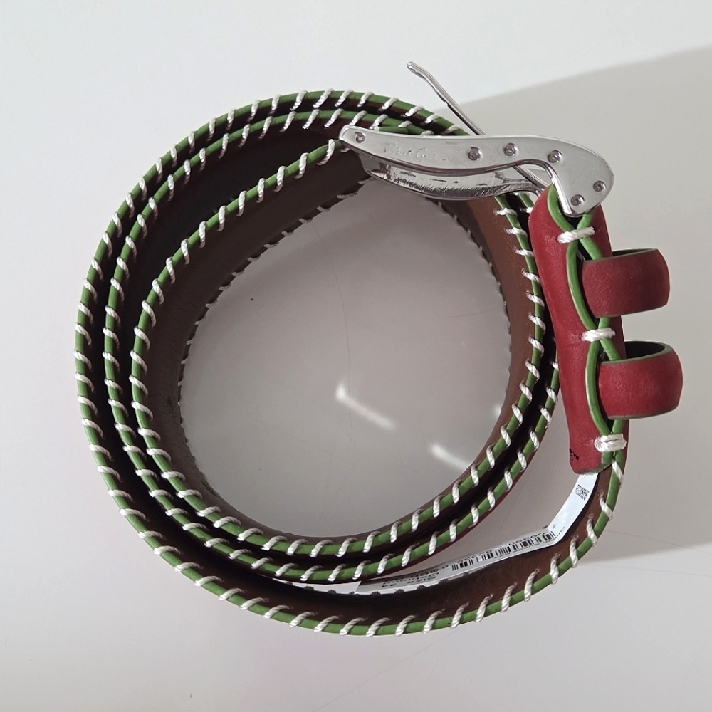 Robert Graham - Oxblood Griffith Leather Belt Size 34 - Picture 8 of 12
